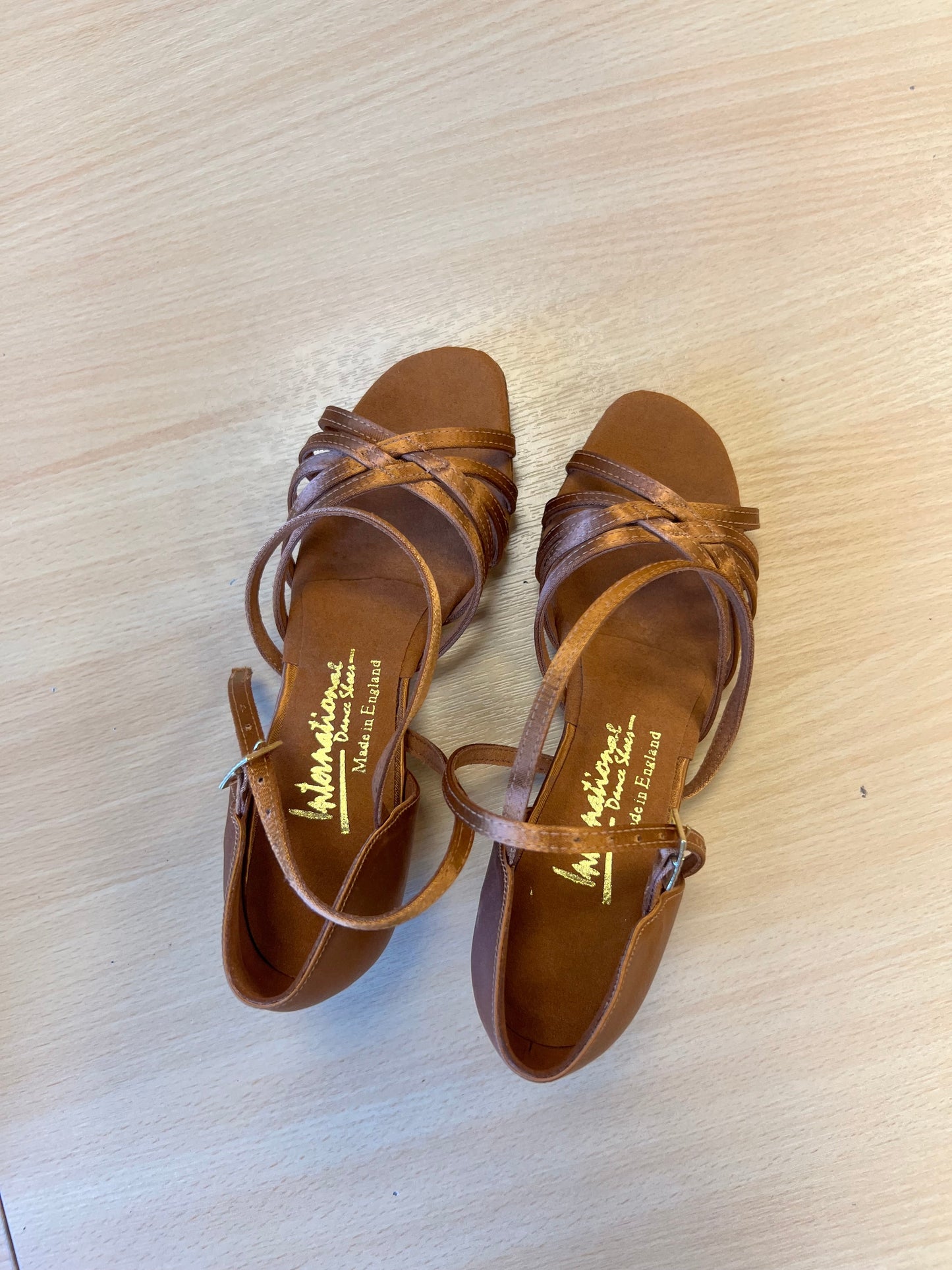 Girls Flavia - Tan Satin (Size 2.5)