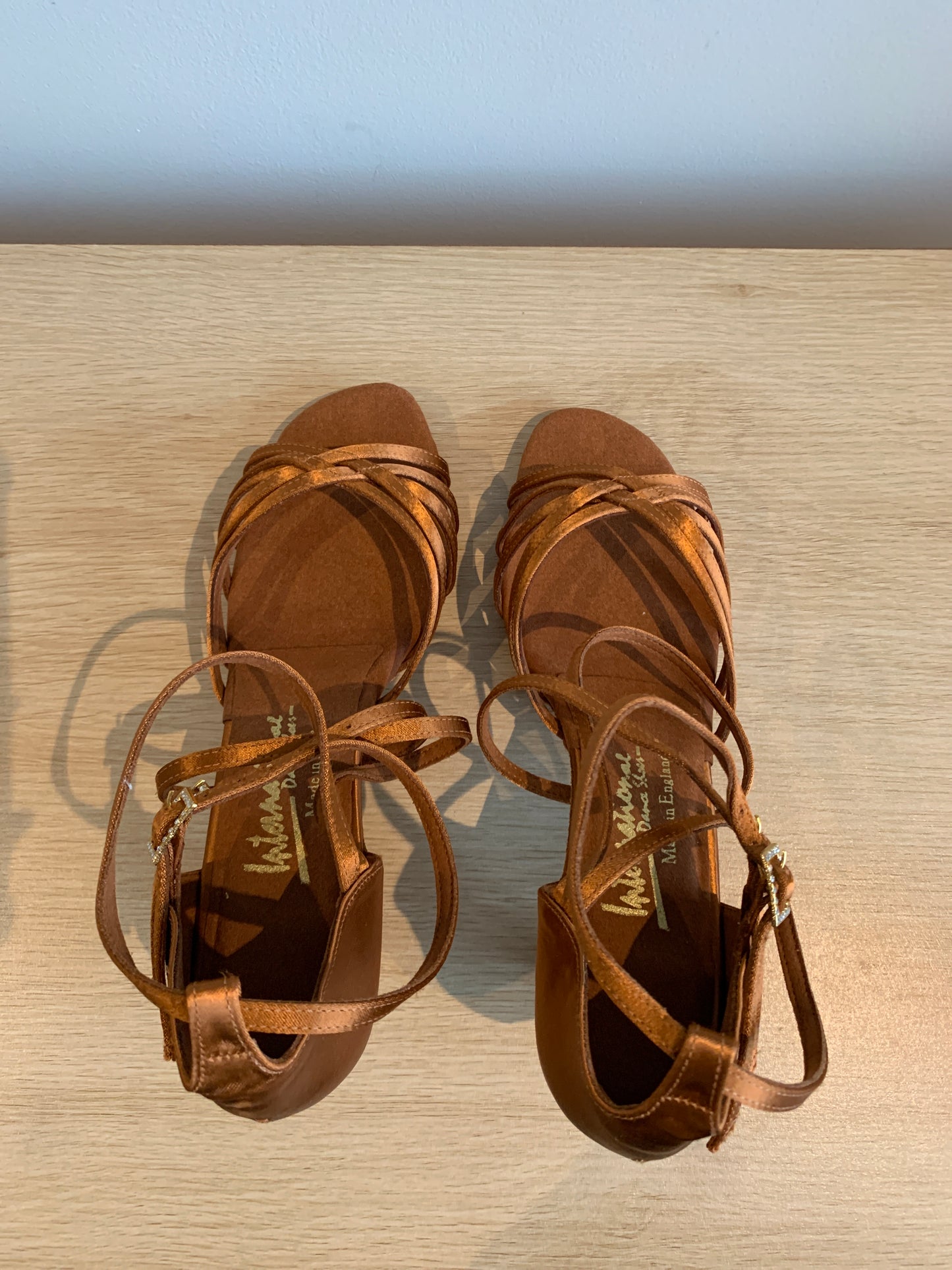Emily - Tan Satin - Size 8 - Regular