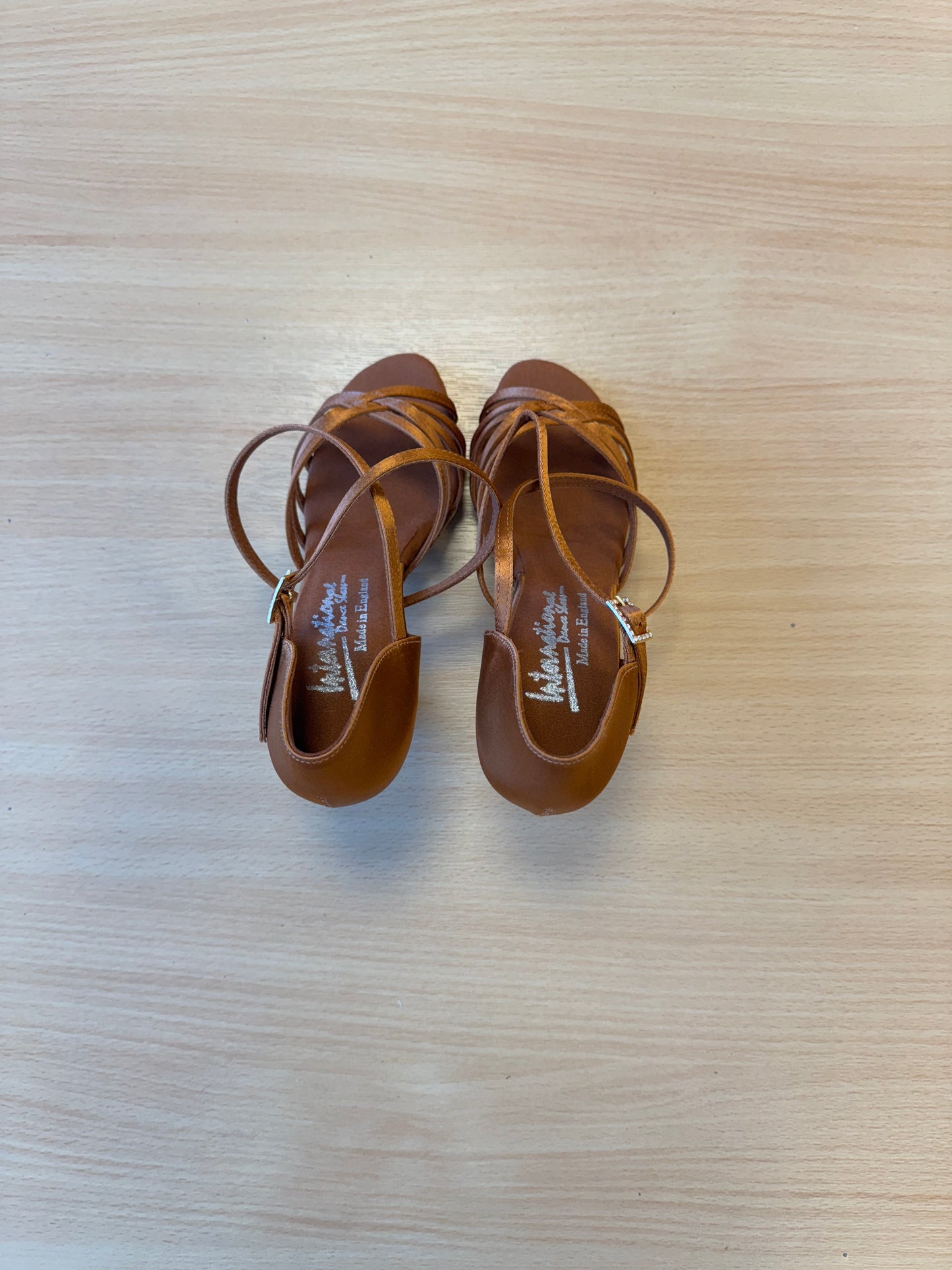 Flavia - Tan Satin - Size 3.5 - Regular