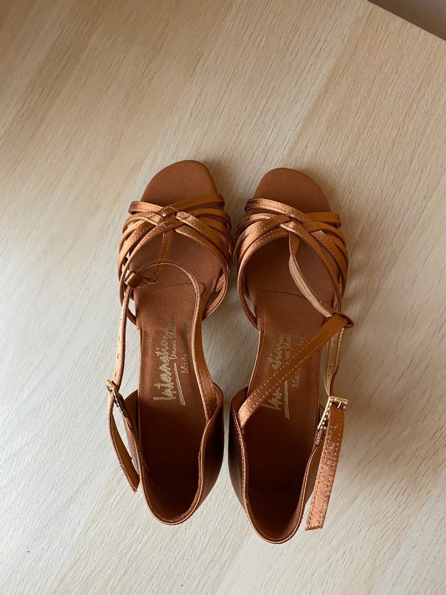 Bela - Tan Satin - Size 3 - Regular