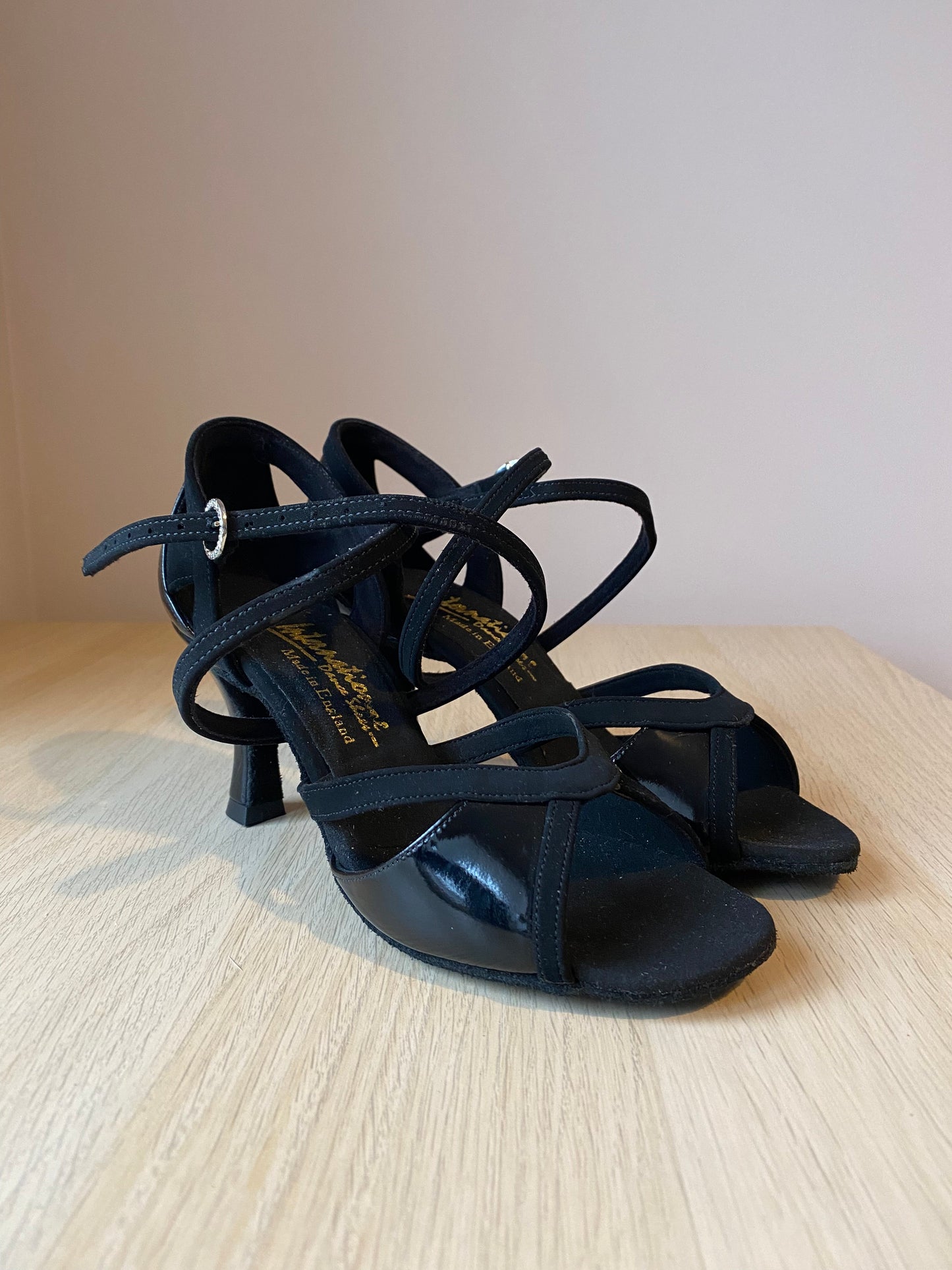 Bianca - Black Nubuck/Black Patent (Size 5)