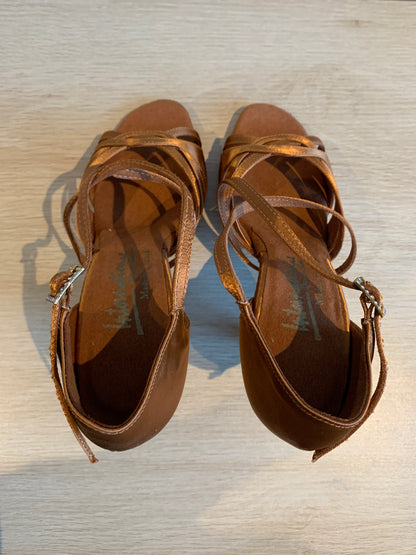 Mia - Tan Satin - Size 4 - Regular