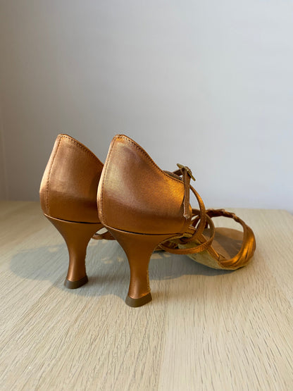 Elena - Tan Satin (Size 6.5W)