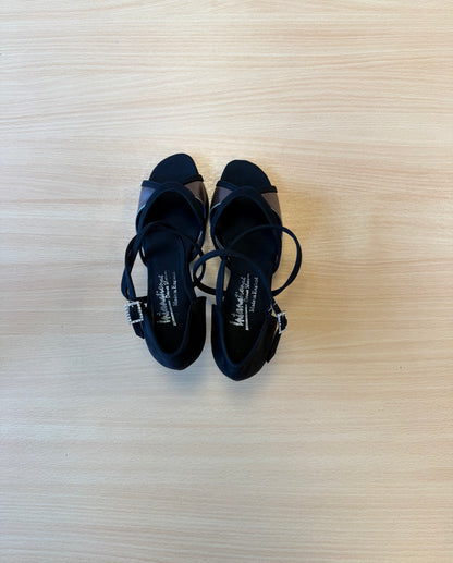 Bianca - Black Nubuck/Gunmetal - Size 6 - Regular ( Hook Buckles)