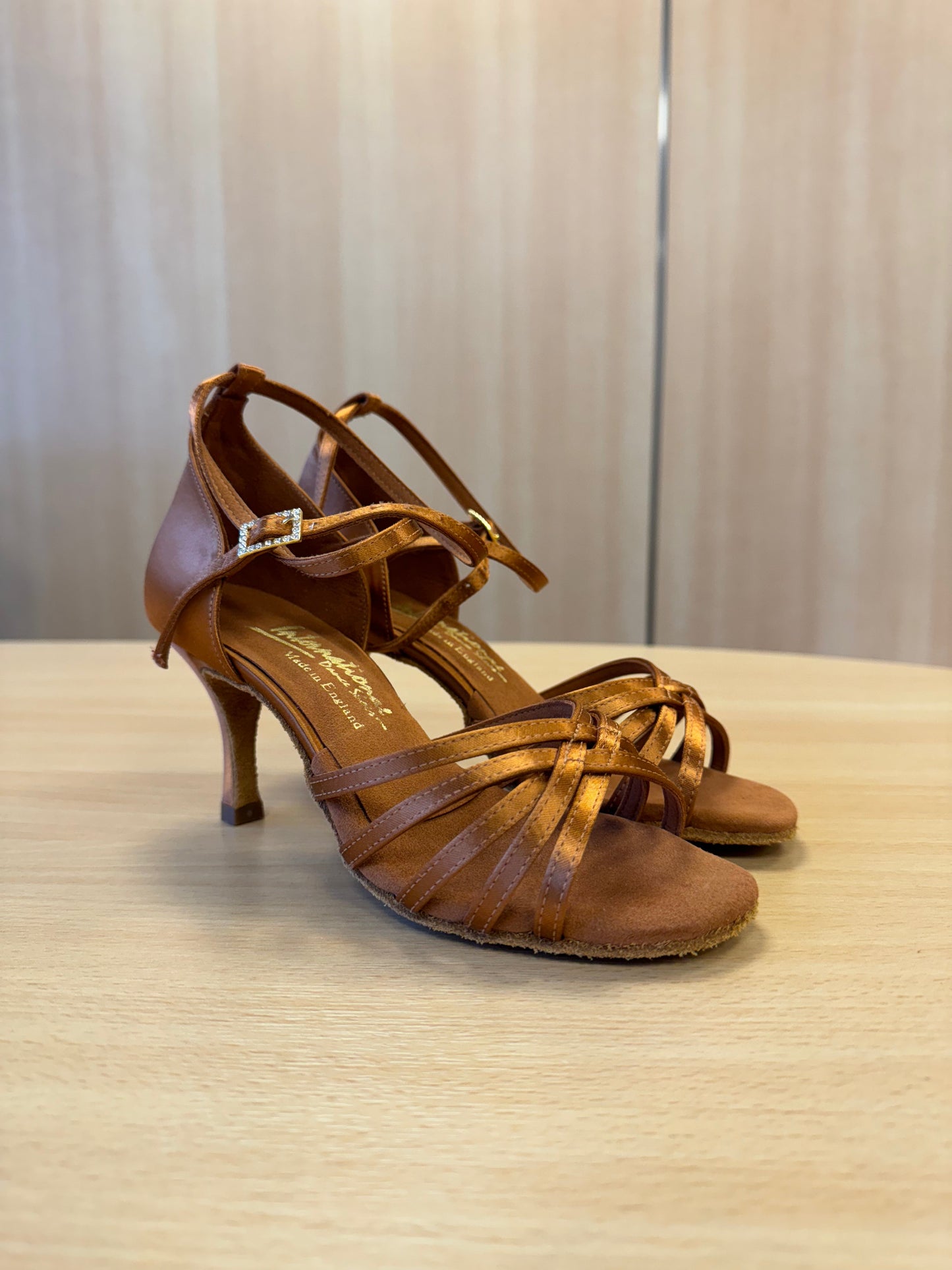 Tanya - Tan Satin (Size 4W)