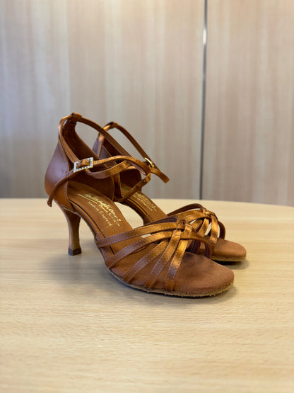 Tanya - Tan Satin (Size 4W)