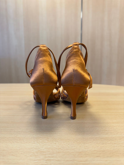 Tanya - Tan Satin (Size 4W)