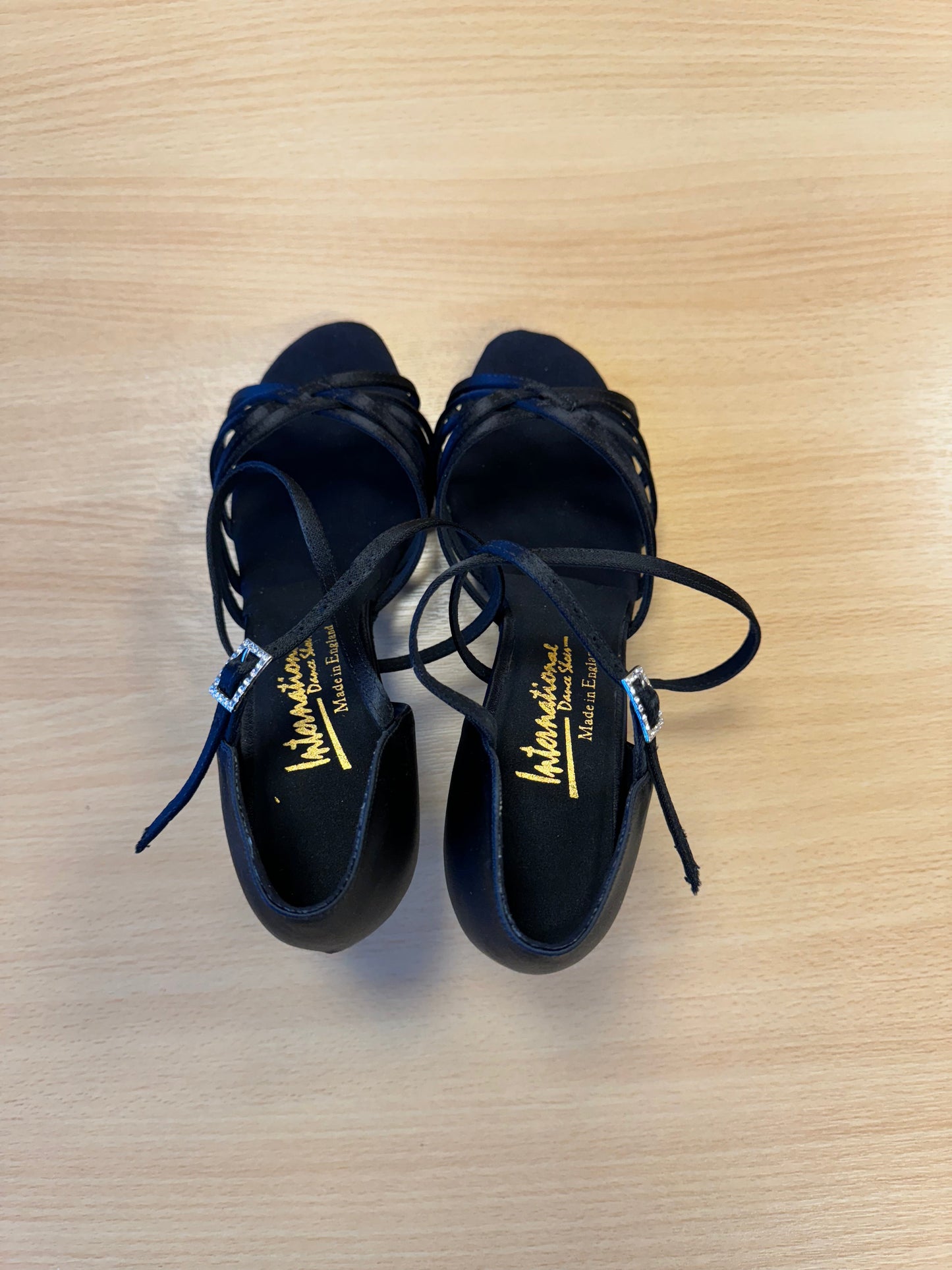 Flavia - Black Satin (Size 7W)