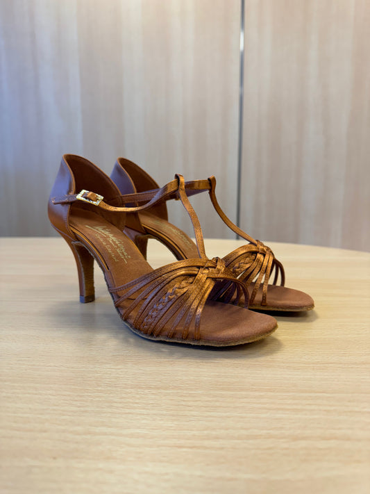 Svetlana - Tan Satin (Size 7.5)