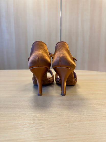 Svetlana - Tan Satin (Size 7.5)