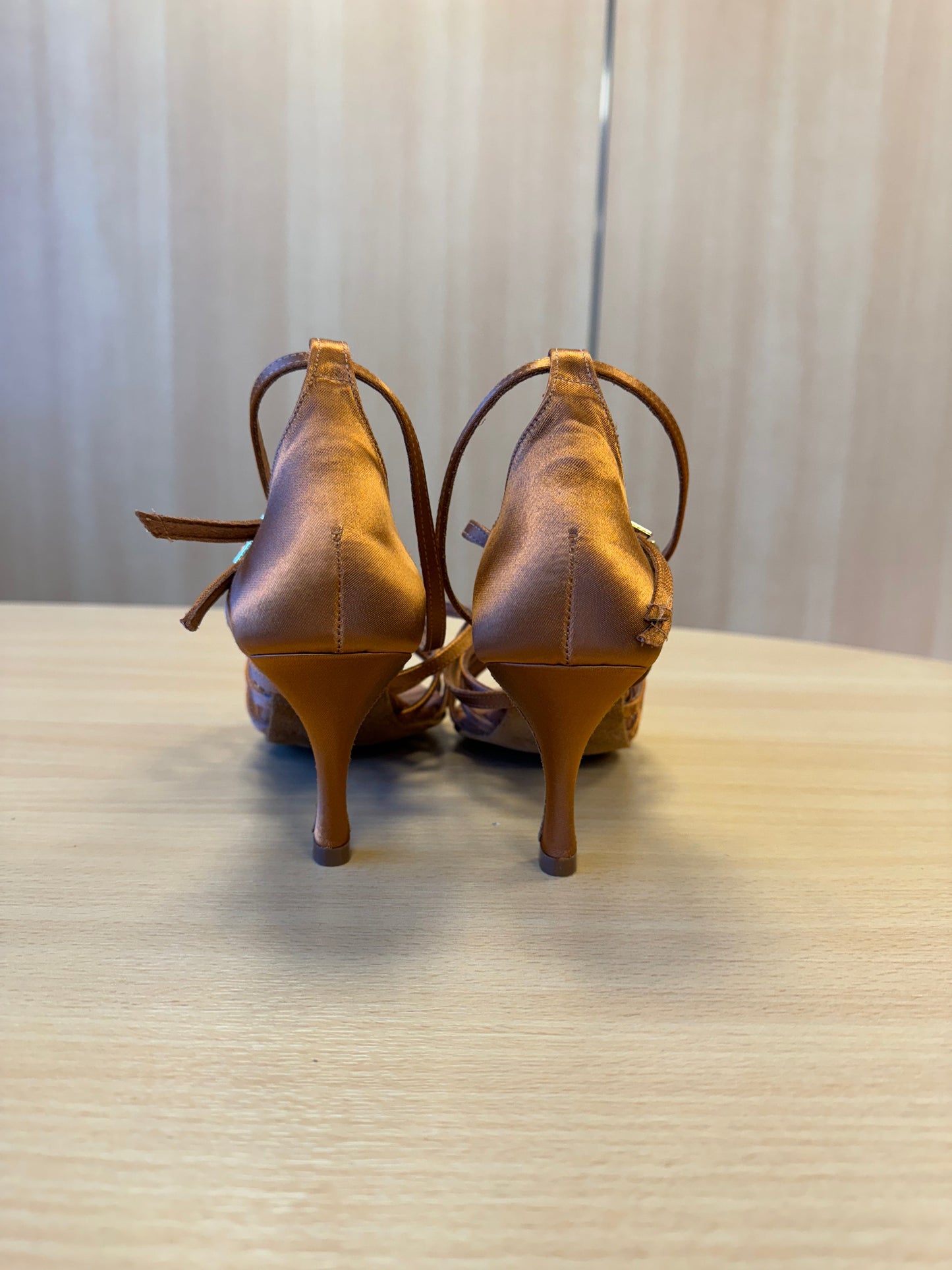 Emily - Tan Satin (Size 7W)