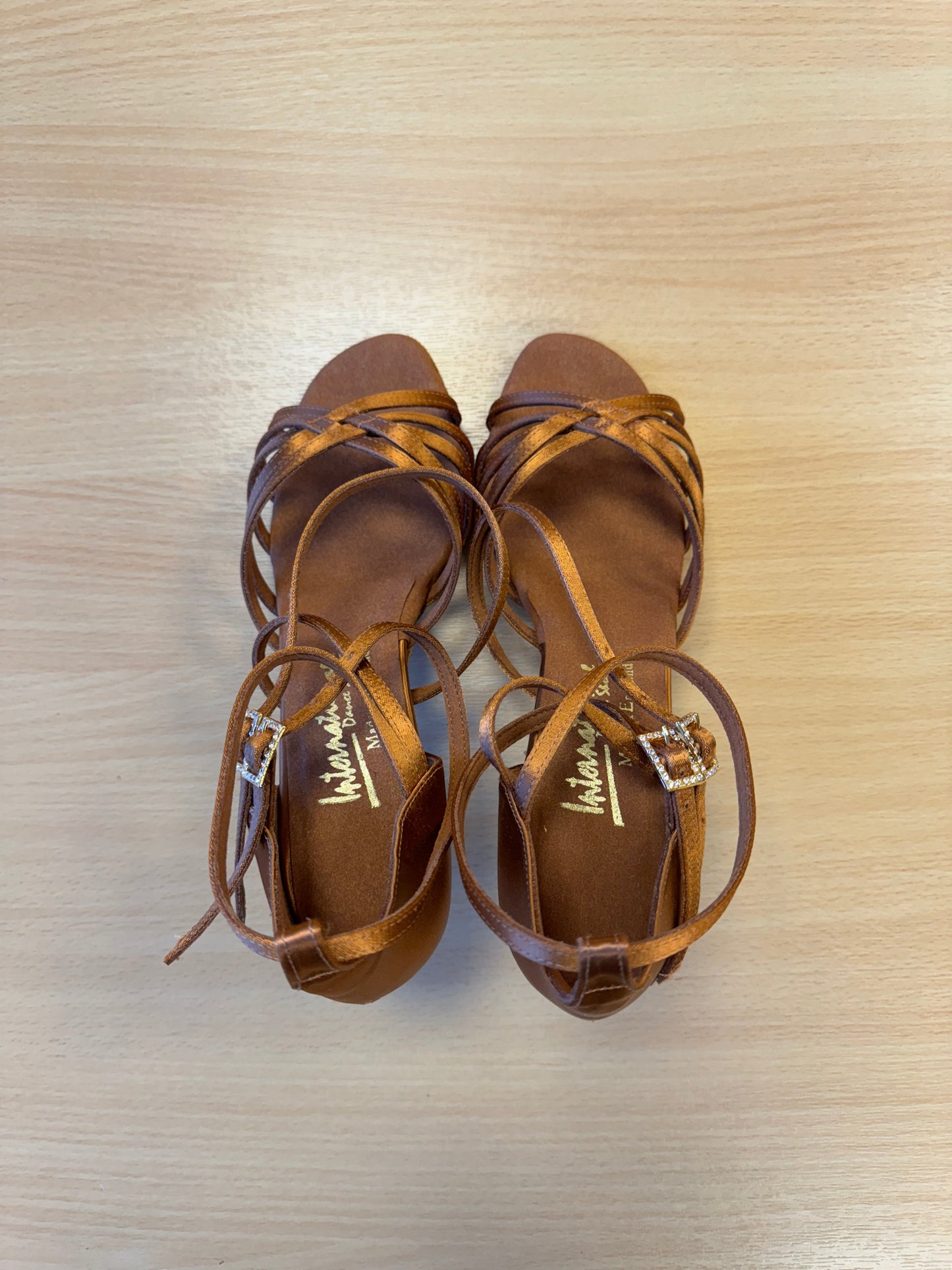 Emily - Tan Satin (Size 7W)