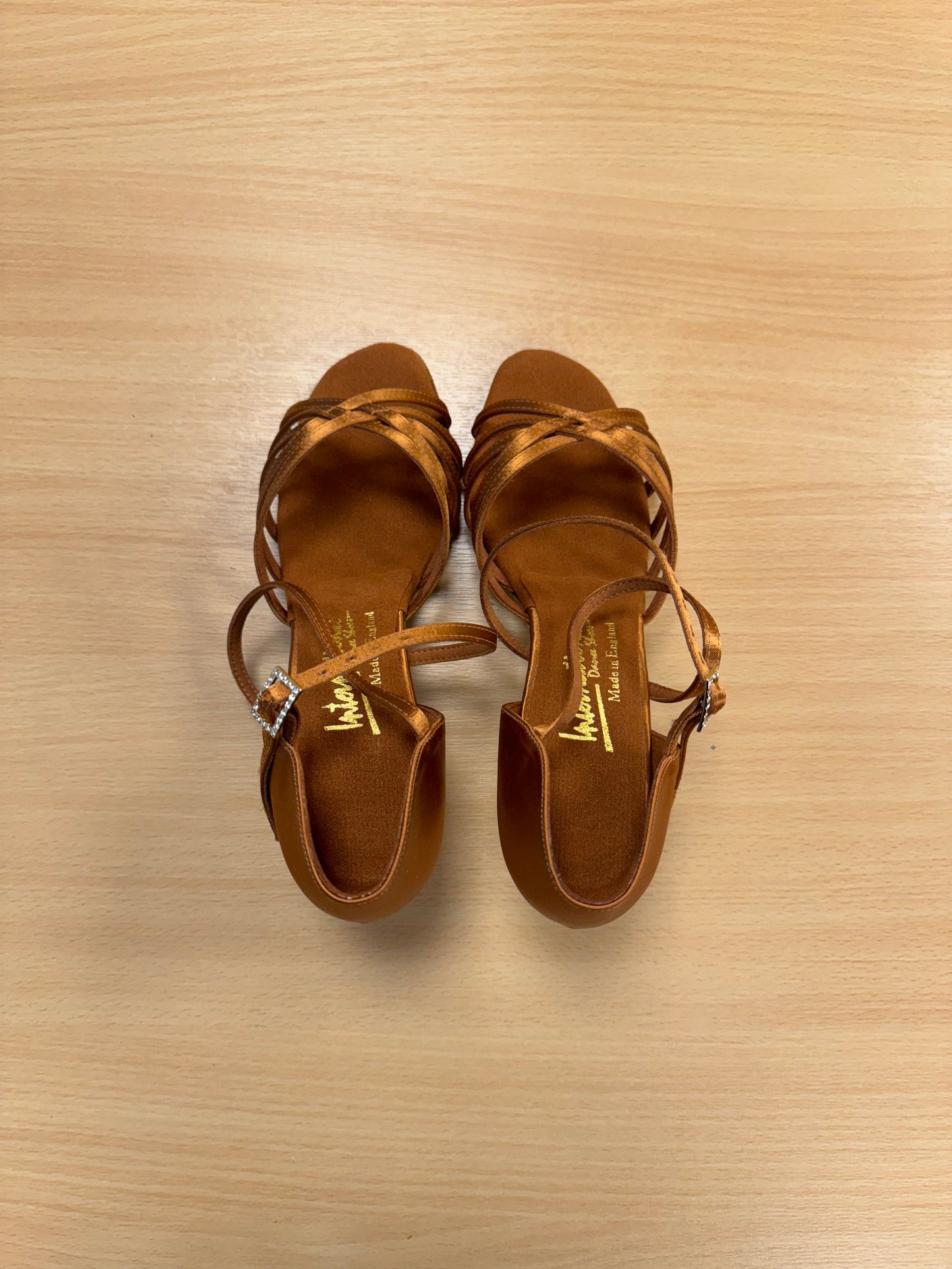 Flavia - Tan Satin (Size 7W)