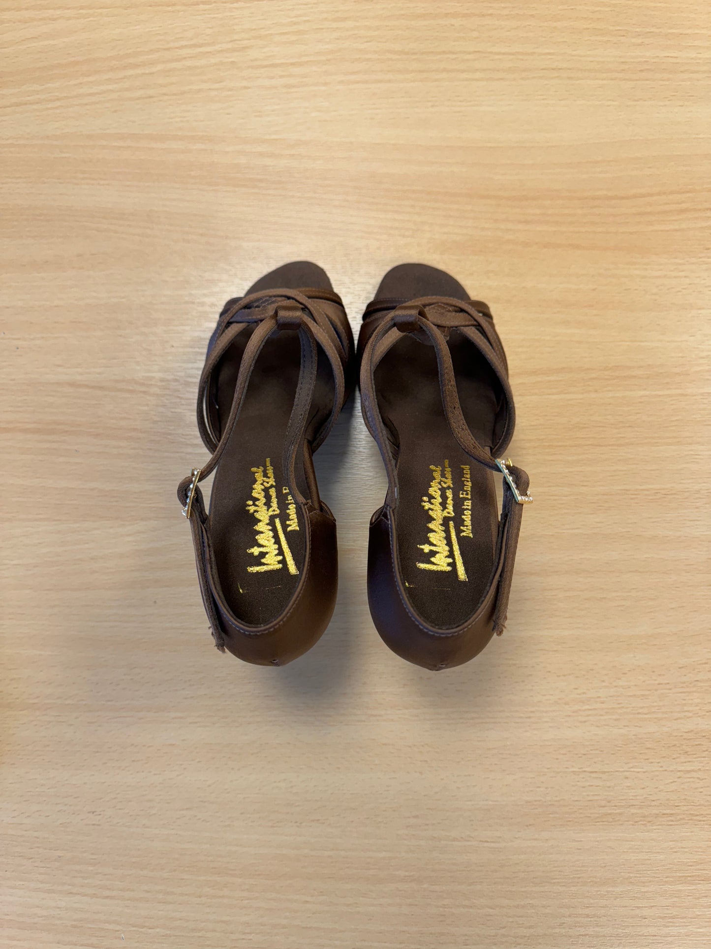 Mia T-Bar - Cocoa Satin (Size 4)