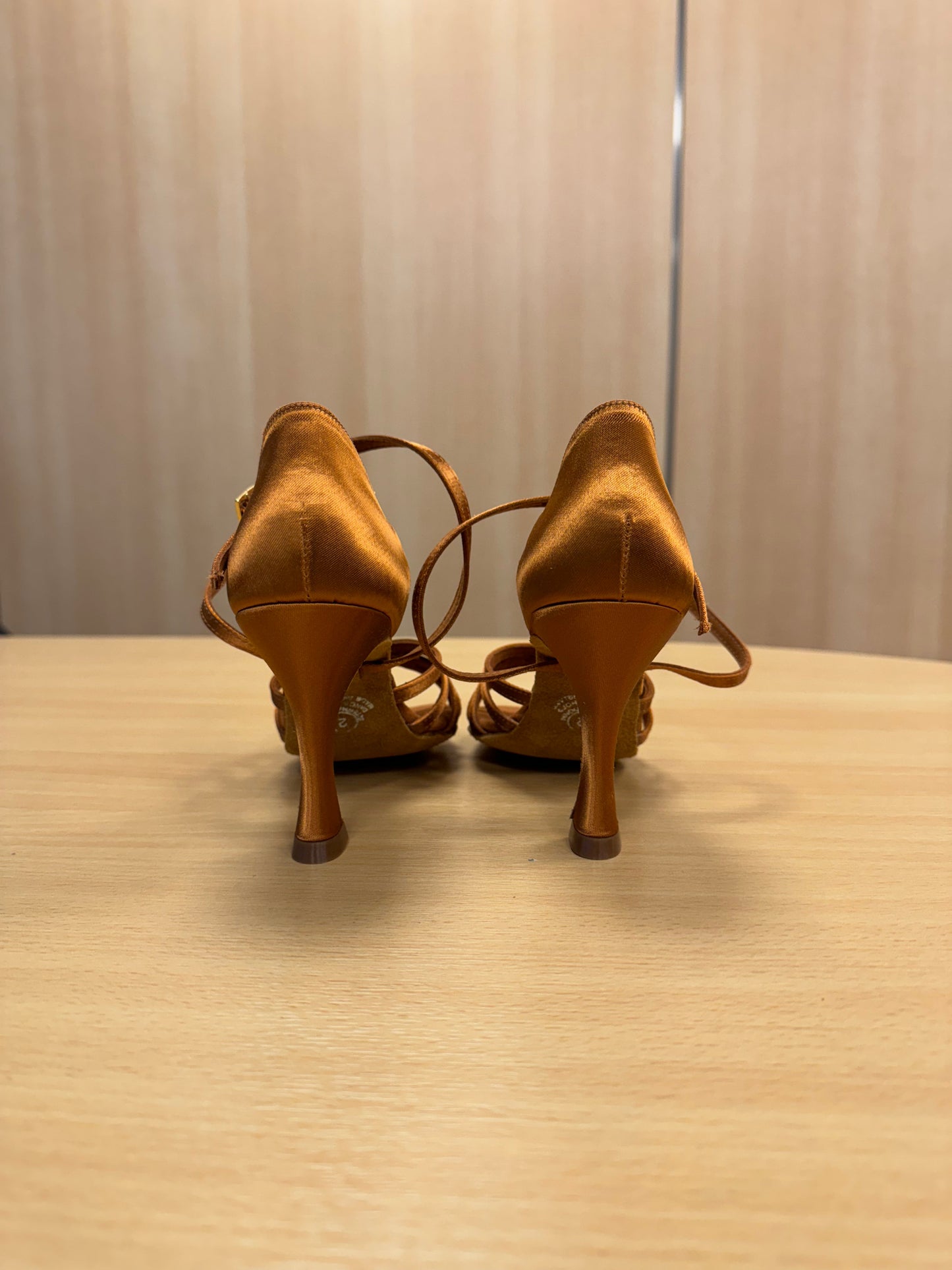 Flavia - Tan Satin (Size 2)