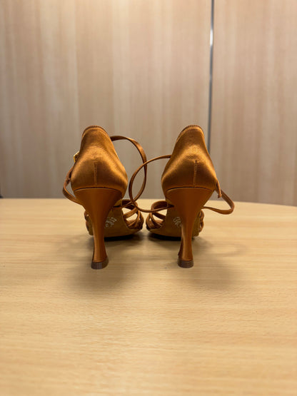 Flavia - Tan Satin (Size 2)