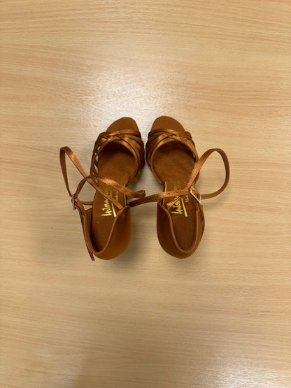 Flavia - Tan Satin (Size 2)