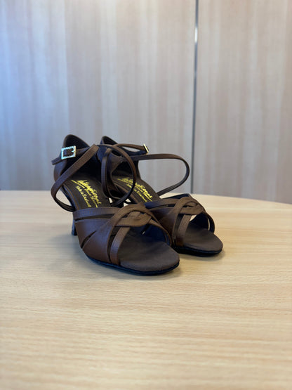 Mia - Cocoa Satin (Size 4.5)