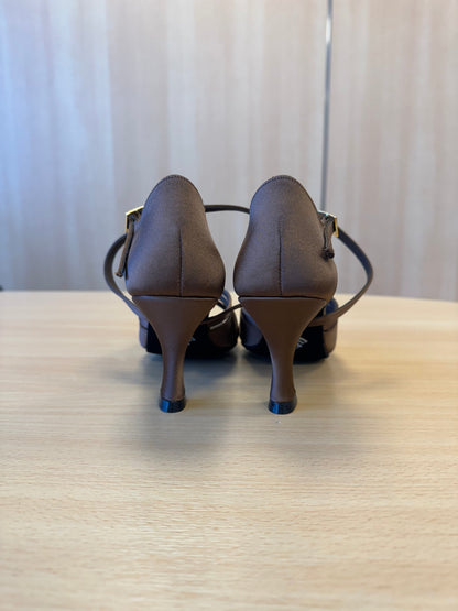 Mia - Cocoa Satin (Size 4.5)