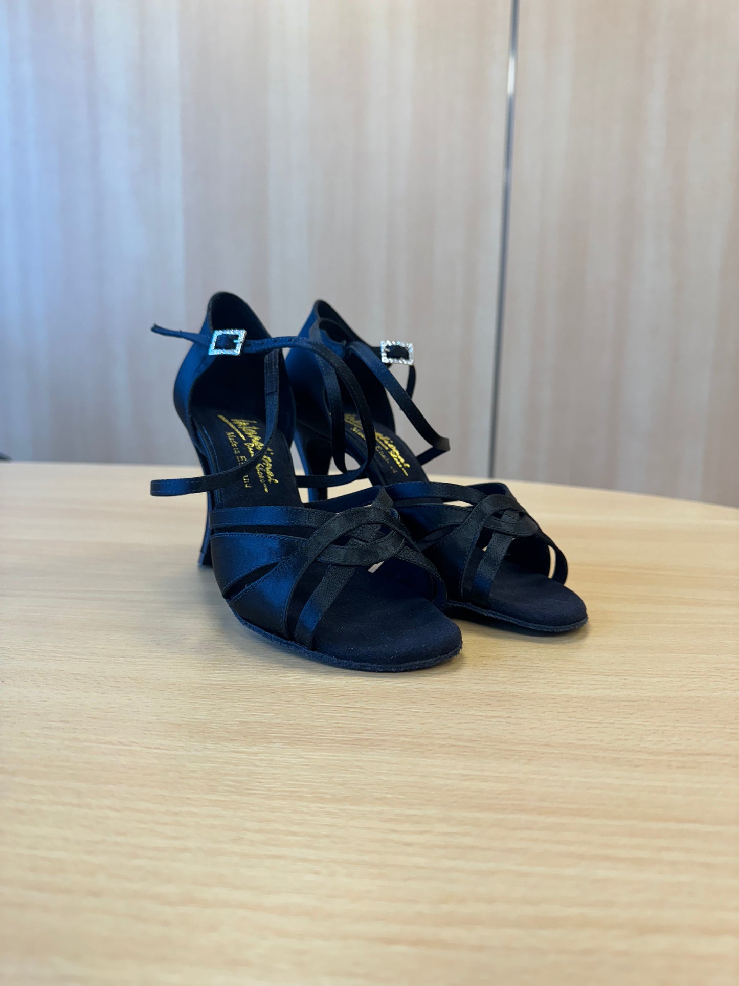 Mia - Black Satin (Size 6 UK)