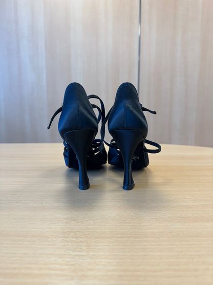 Mia - Black Satin (Size 6 UK)