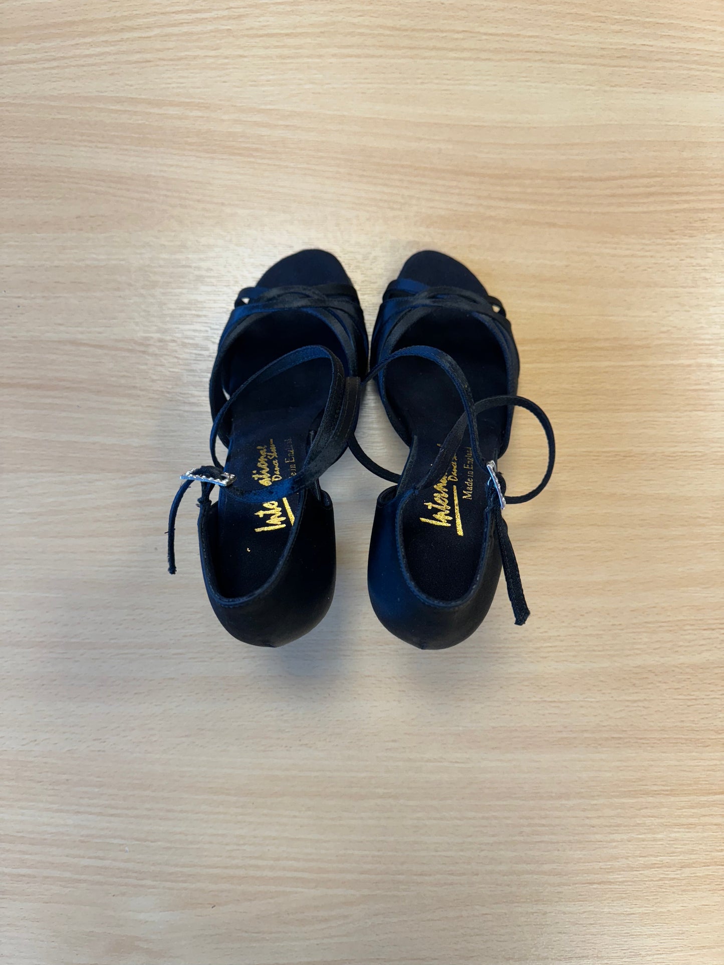 Mia - Black Satin (Size 6 UK)