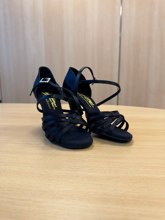 Flavia - Black Satin (Size 2)