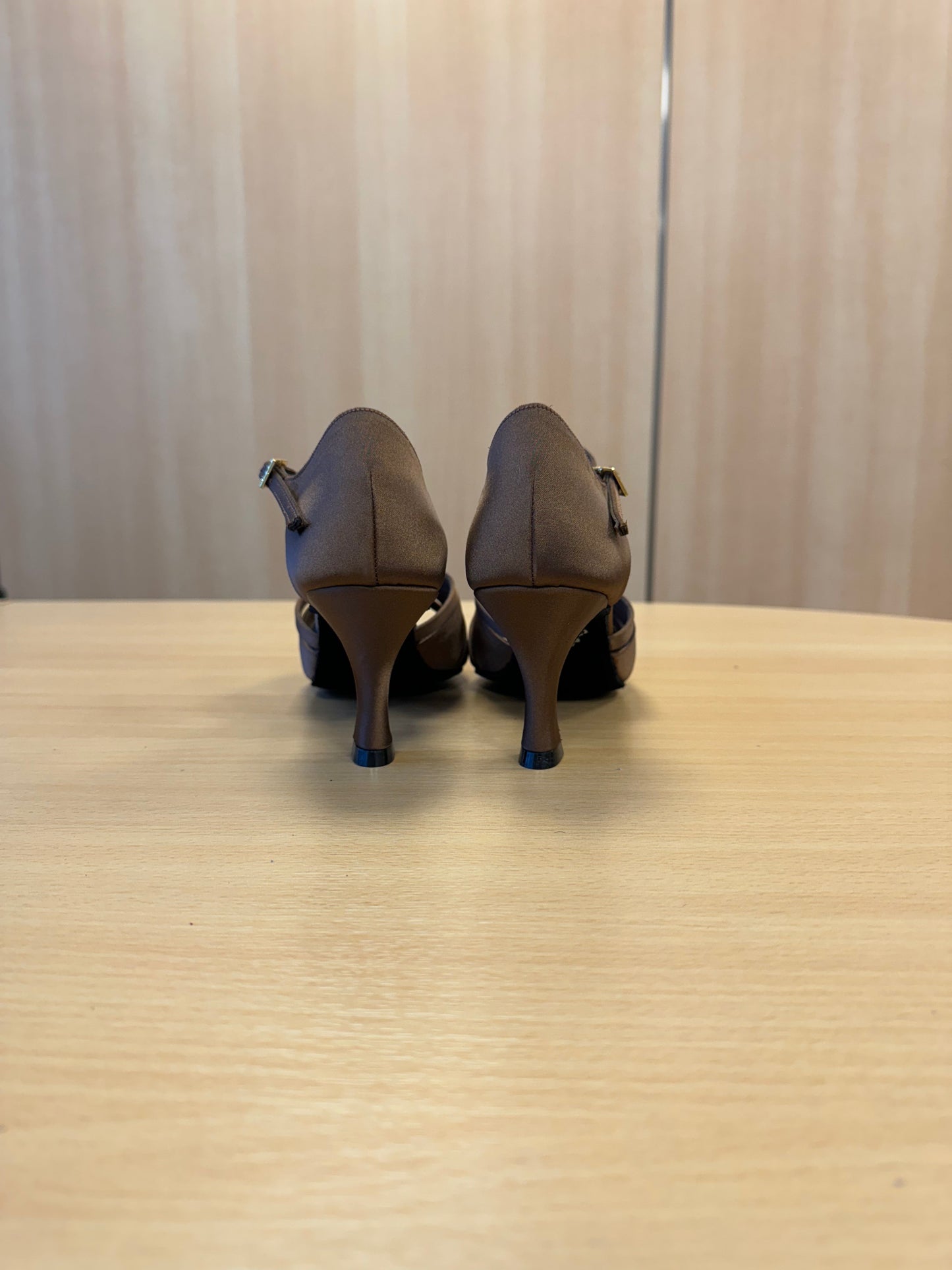 Mia T-Bar - Cocoa Satin (Size 7.5)
