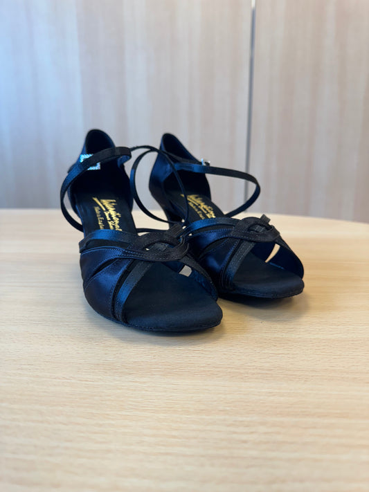 Mia - Black Satin (Size 7XW)