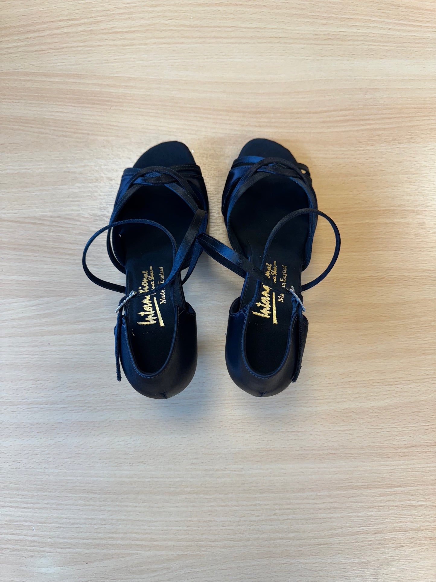 Mia - Black Satin (Size 7XW)