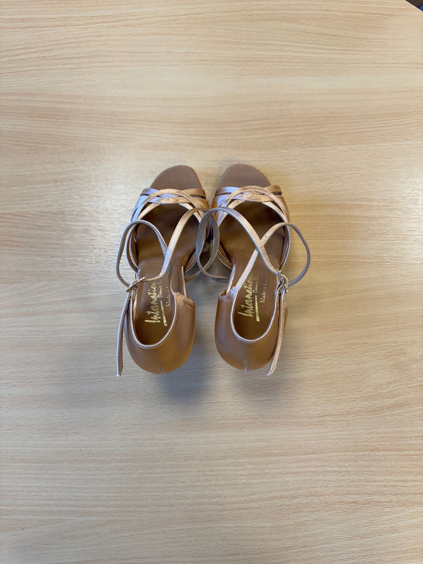 Mia - Peach Satin (Size 5.5N)