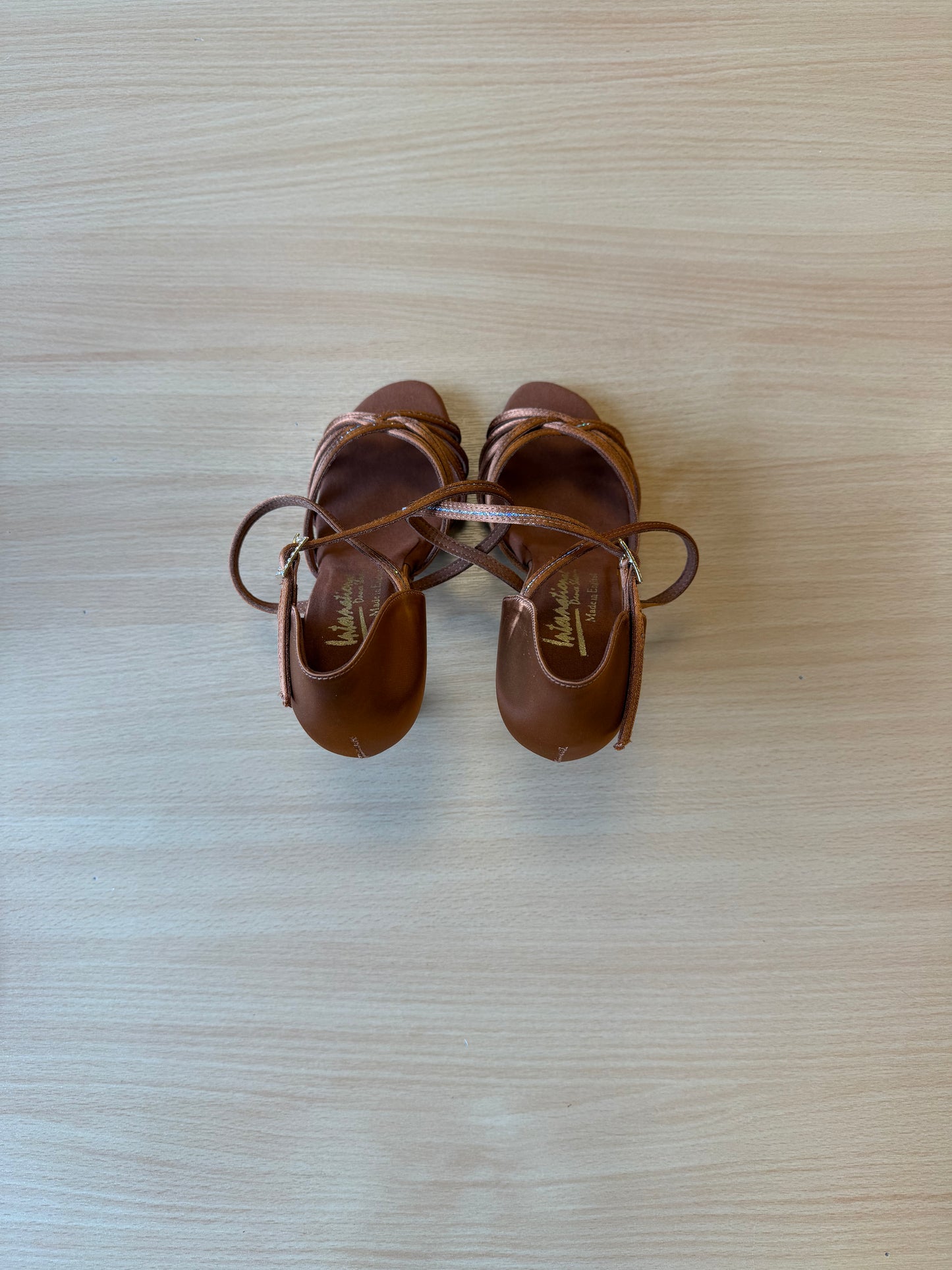 Flavia Sequin - Tan Satin/Copper Glitter - Size 5 - Regular