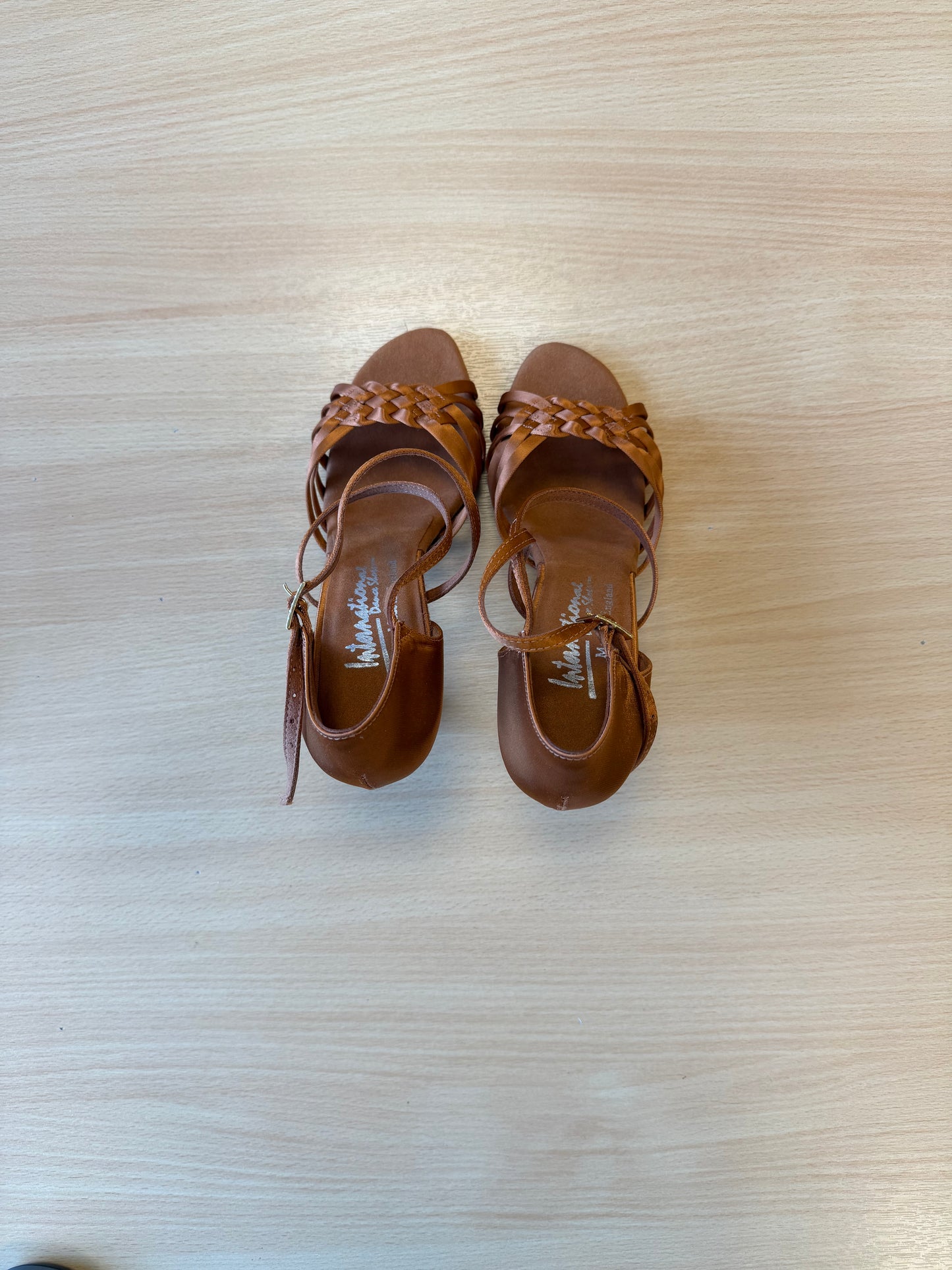 Elena - Tan Satin - Size 5 - Narrow