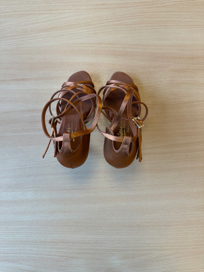Emily - Tan Satin - Size 4.5 - Narrow