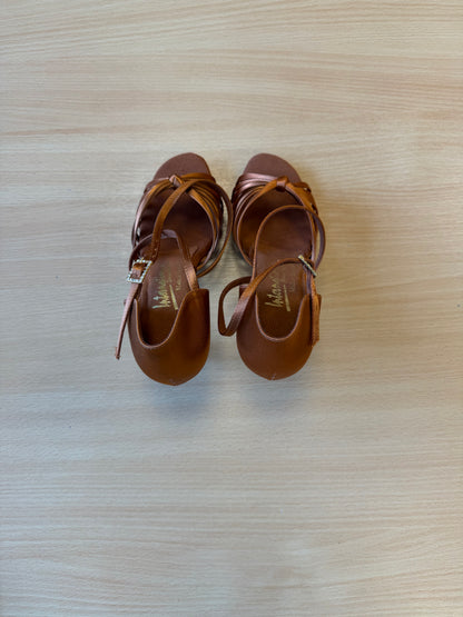 Fiorella - Tan Satin - Size 4.5 - Regular