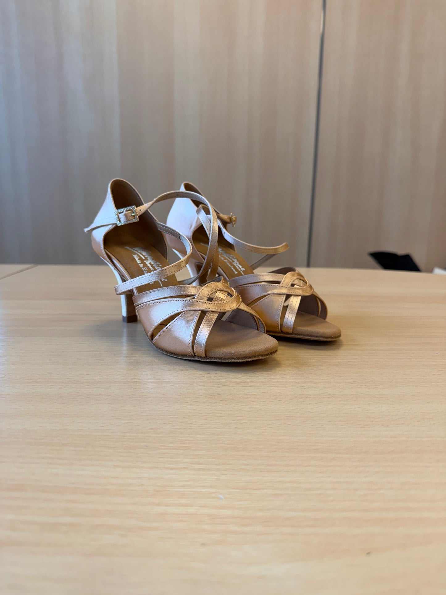 Mia - Peach Satin - Size 4 - Regular