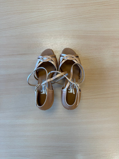 Mia - Peach Satin - Size 4 - Wide