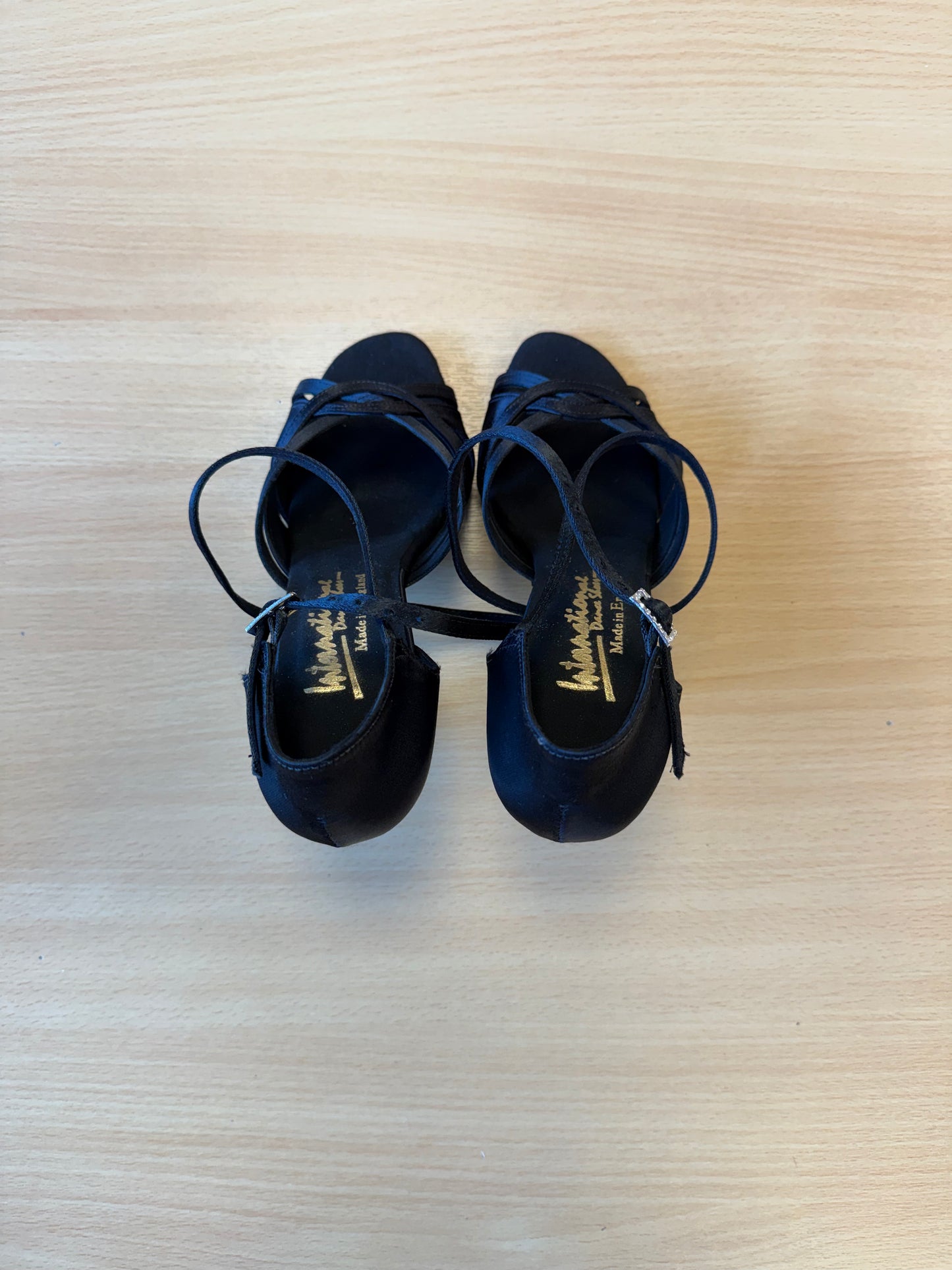 Mia - Black Satin - Size 5 - Wide