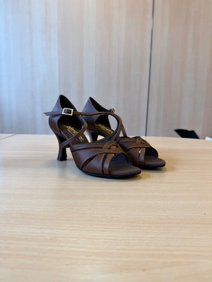 Mia - Cocoa Satin - Size 5 - Narrow