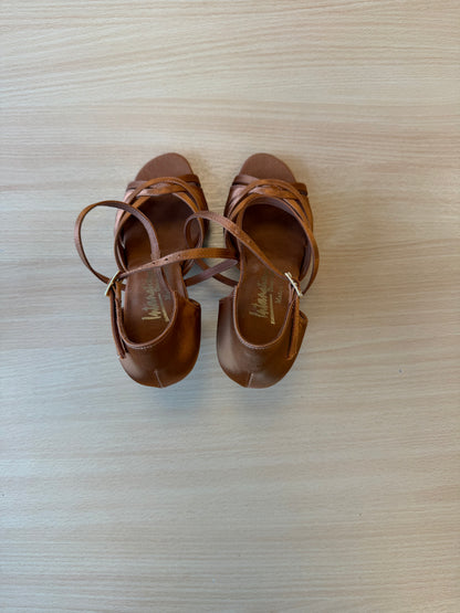 Mia - Tan Satin - Size 4.5 - Regular (XG Soles)