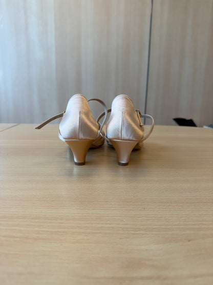 Mia - Peach Satin - Size 5 - X Wide