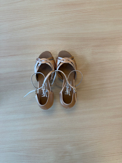 Mia - Peach Satin - Size 5 - X Wide
