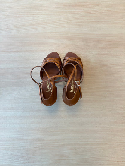 Mia - Tan Satin - Size 5 - Regular