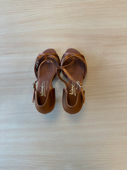 Svetlana - Tan Satin - Size 5 - X Wide