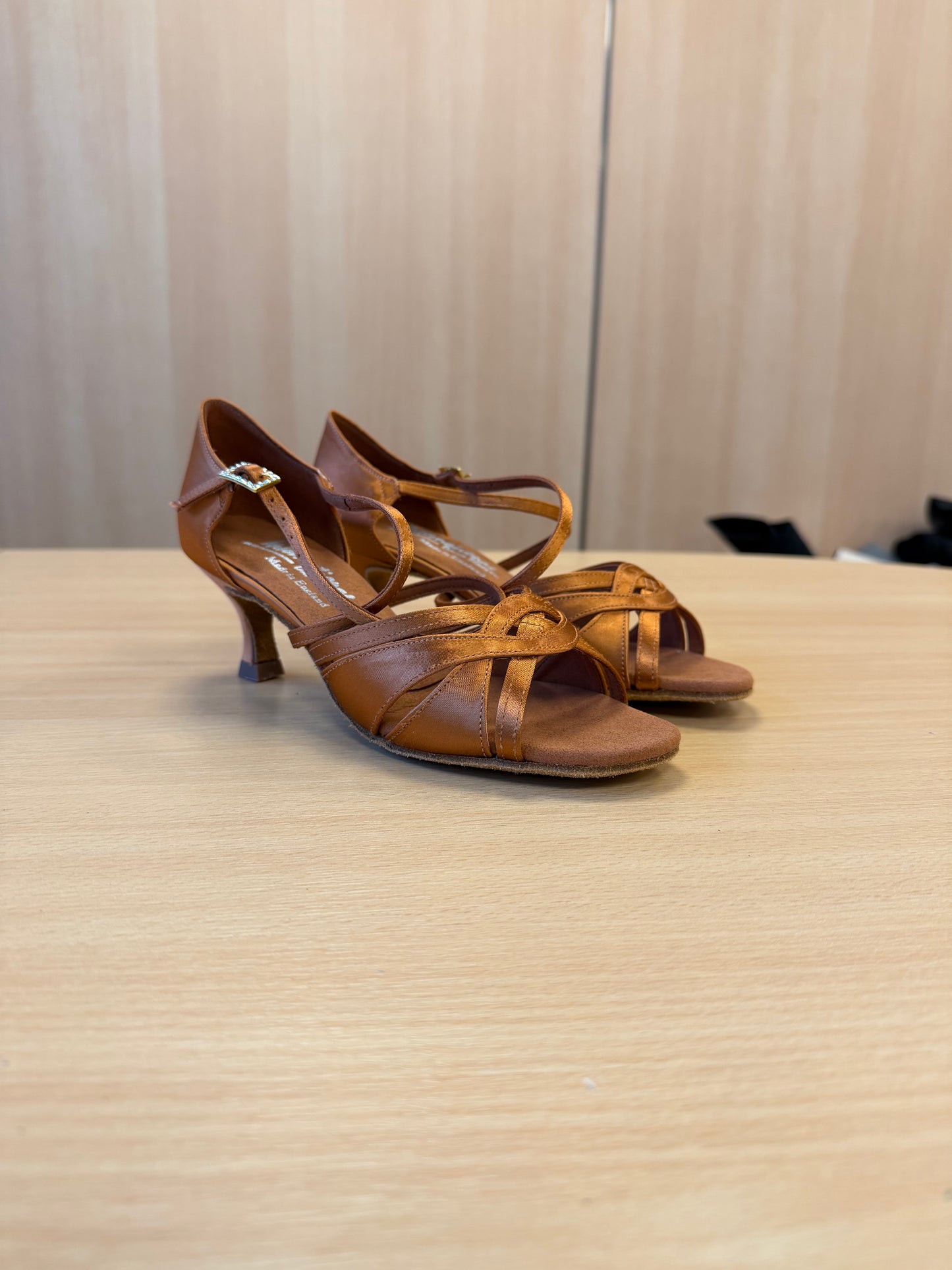 Mia - Tan Satin - Size 4.5 - Regular