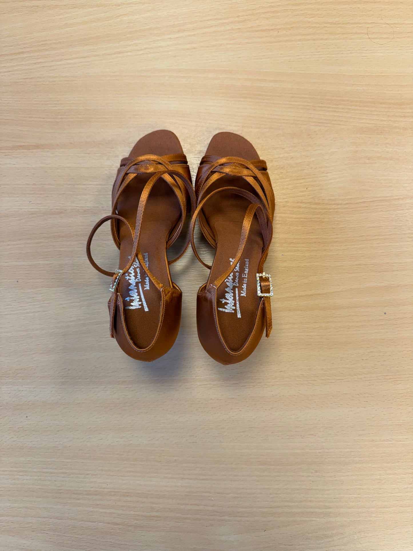 Mia - Tan Satin - Size 4.5 - Regular