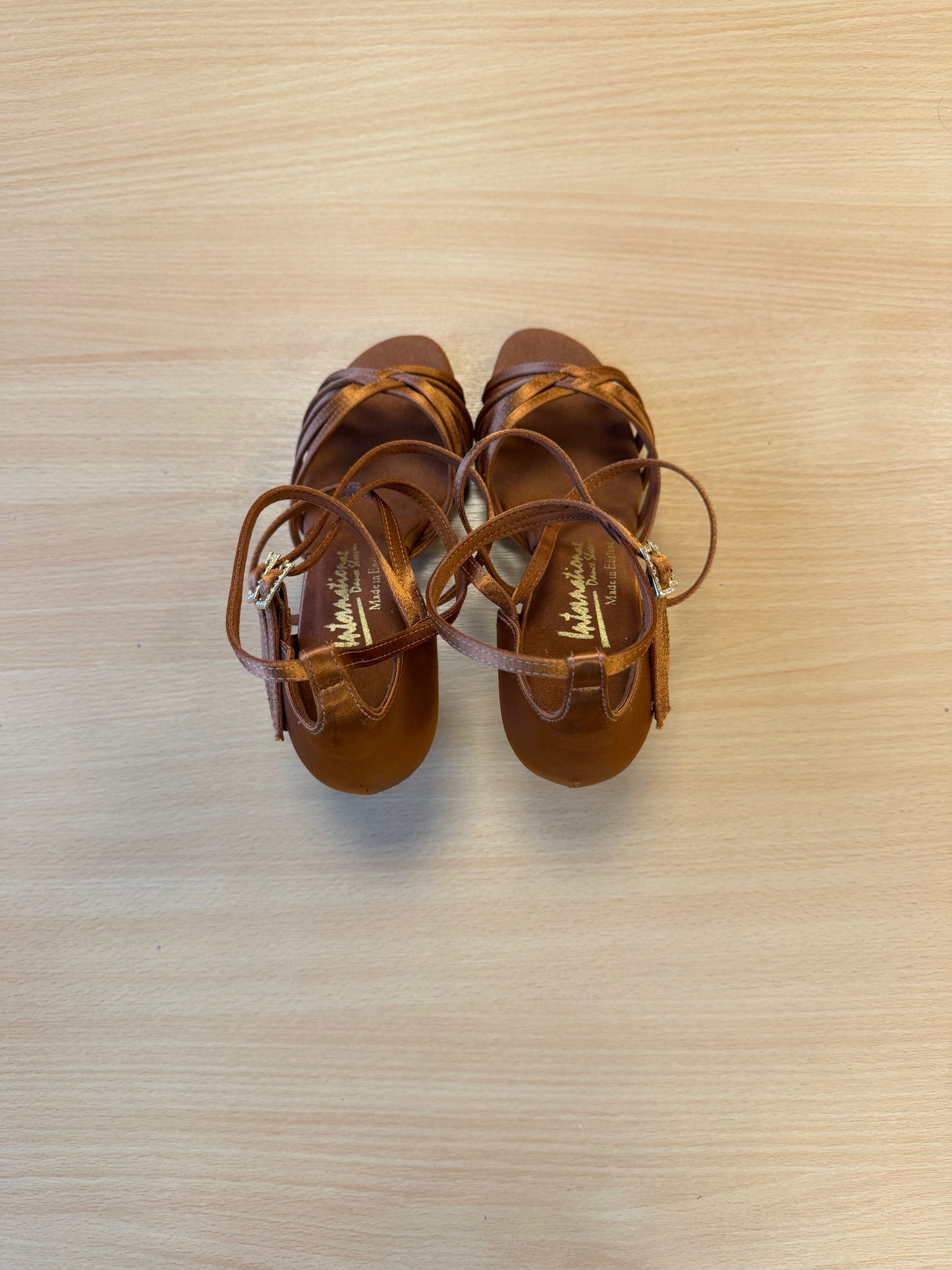 Emily - Tan Satin - Size 5 - Regular