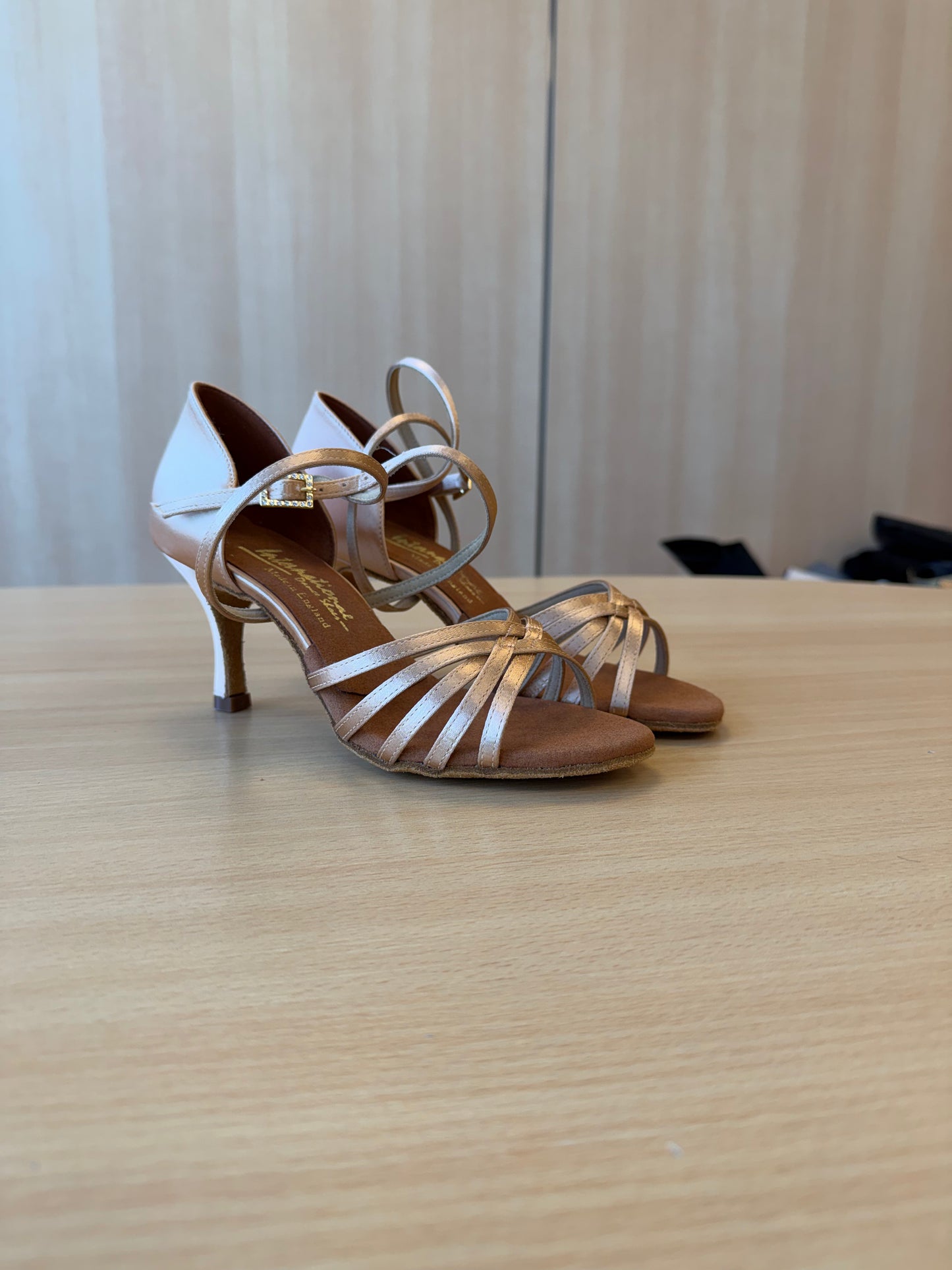 Flavia - Peach Satin - Size 5 - Narrow