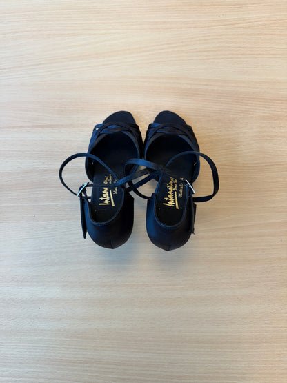 Mia - Black Satin - Size 5 - Wide