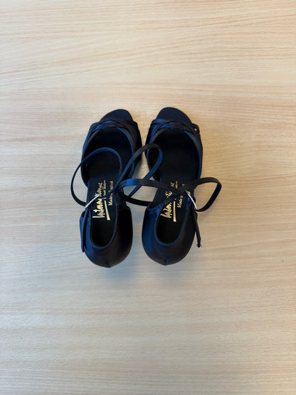 Mia - Black Satin - Size 5 - Wide